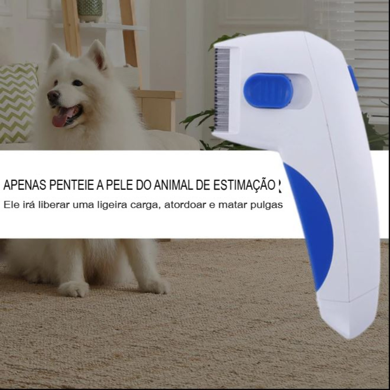 Pente elétrico para animais, removedor de piolhos, suave e seguro, eficaz para remoção de caspa, manchas de cabelo, remoção de pulgas