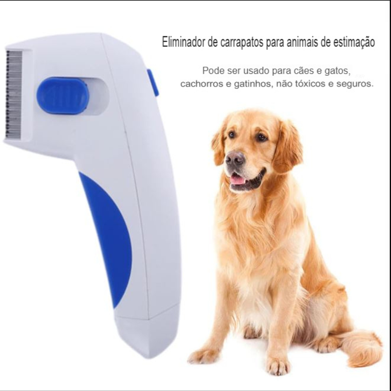 Pente elétrico para animais, removedor de piolhos, suave e seguro, eficaz para remoção de caspa, manchas de cabelo, remoção de pulgas