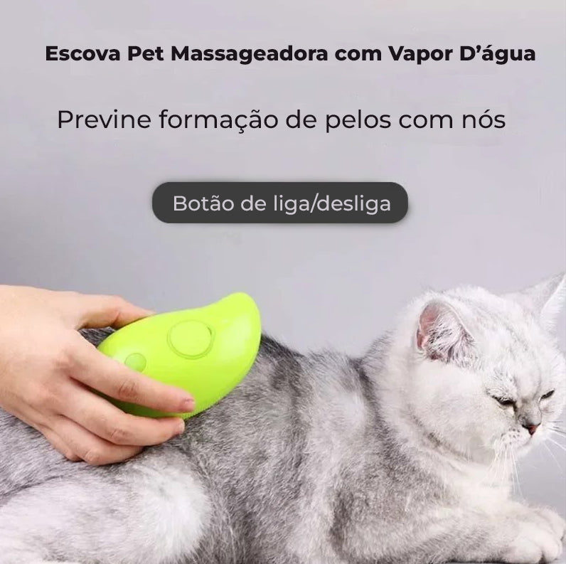 Escova a Vapor Recarregável para Gatos